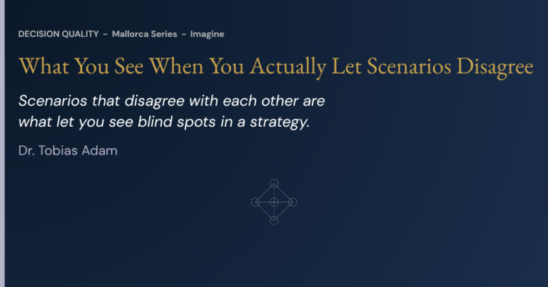 What You See When You Actually Build Scenarios That Disagree